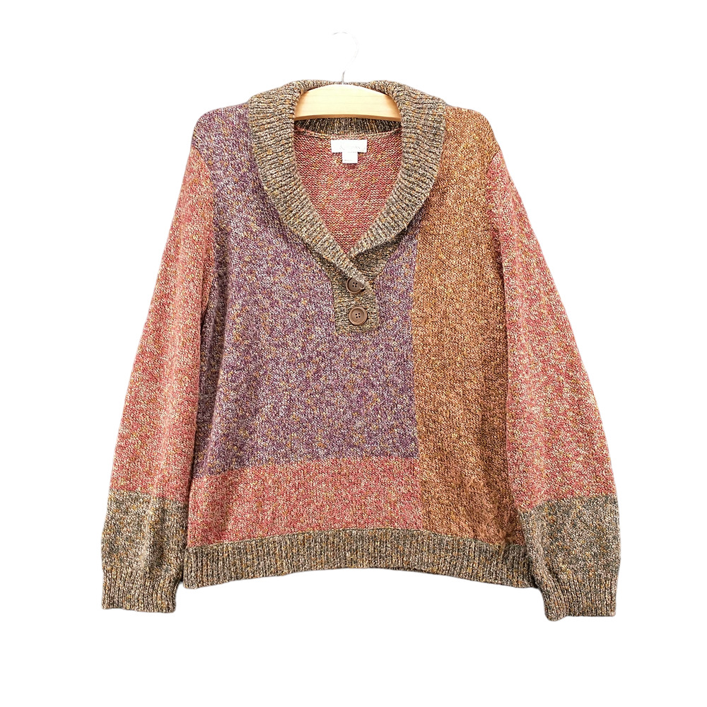 Christopher & Banks Women's Marled Knit Sweater Medium Multicolor Bohemian Boho